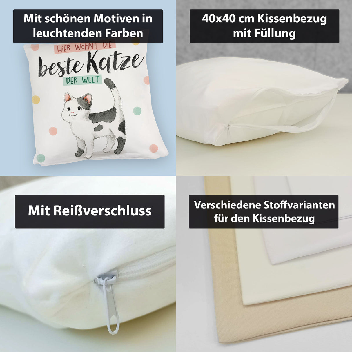 Beste Katze der Welt Kissen mit oranger Katze Katze und Spruch