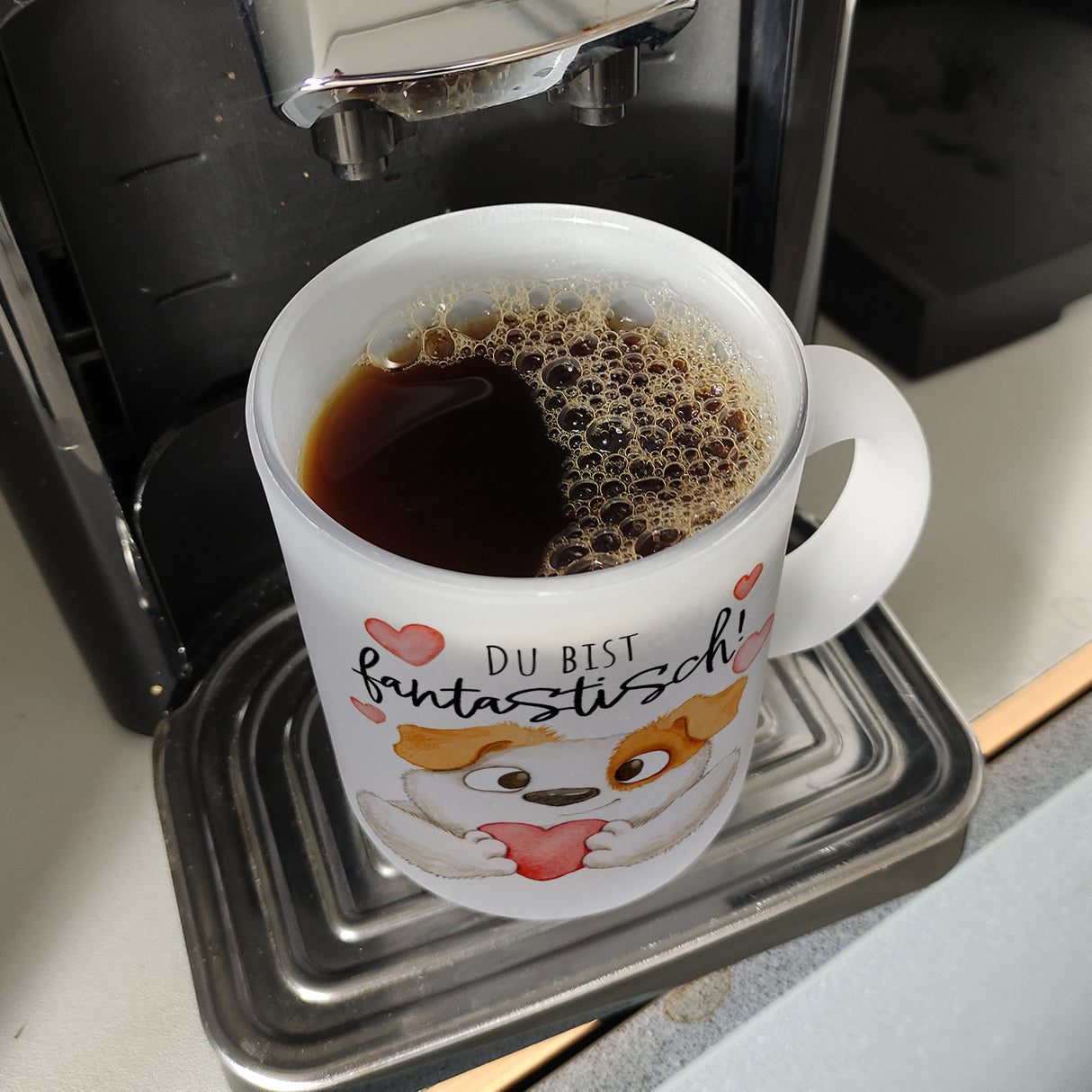 Hund Kaffeebecher mit Spruch Du bist fantastisch