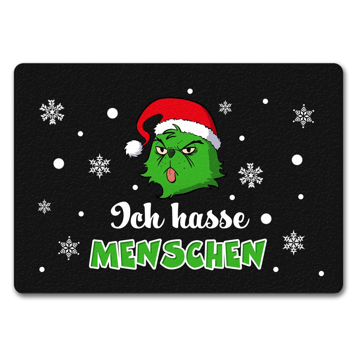 Weihnachtsmuffel Fußmatte in 35x50 cm mit Spruch Ich hasse Menschen