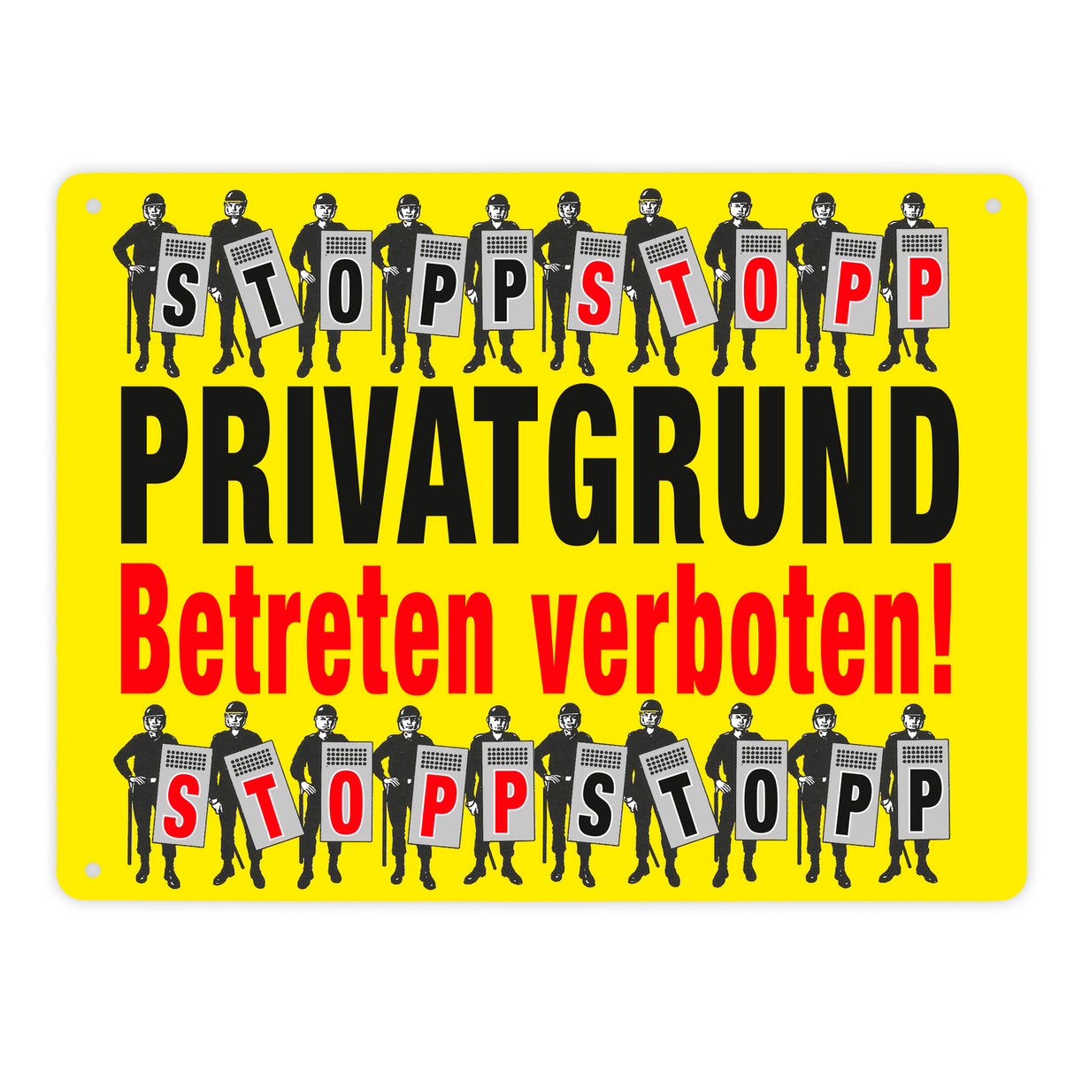 Privatgrund Metallschild in 15x20 cm mit Spruch Betreten verboten