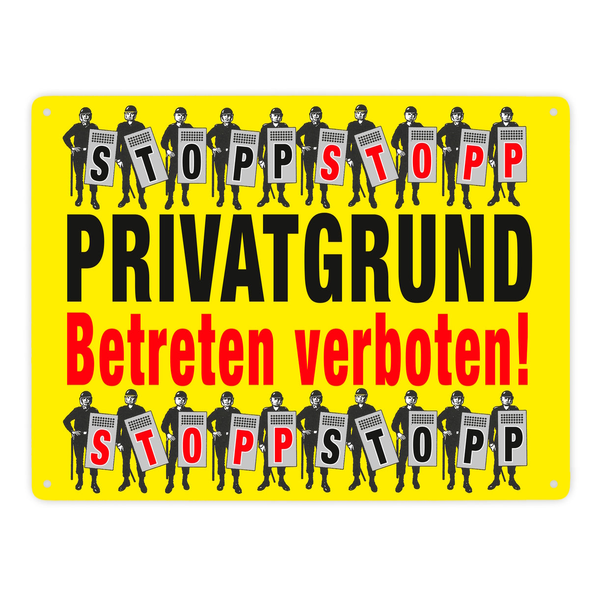 Privatgrund Metallschild in 15x20 cm mit Spruch Betreten verboten