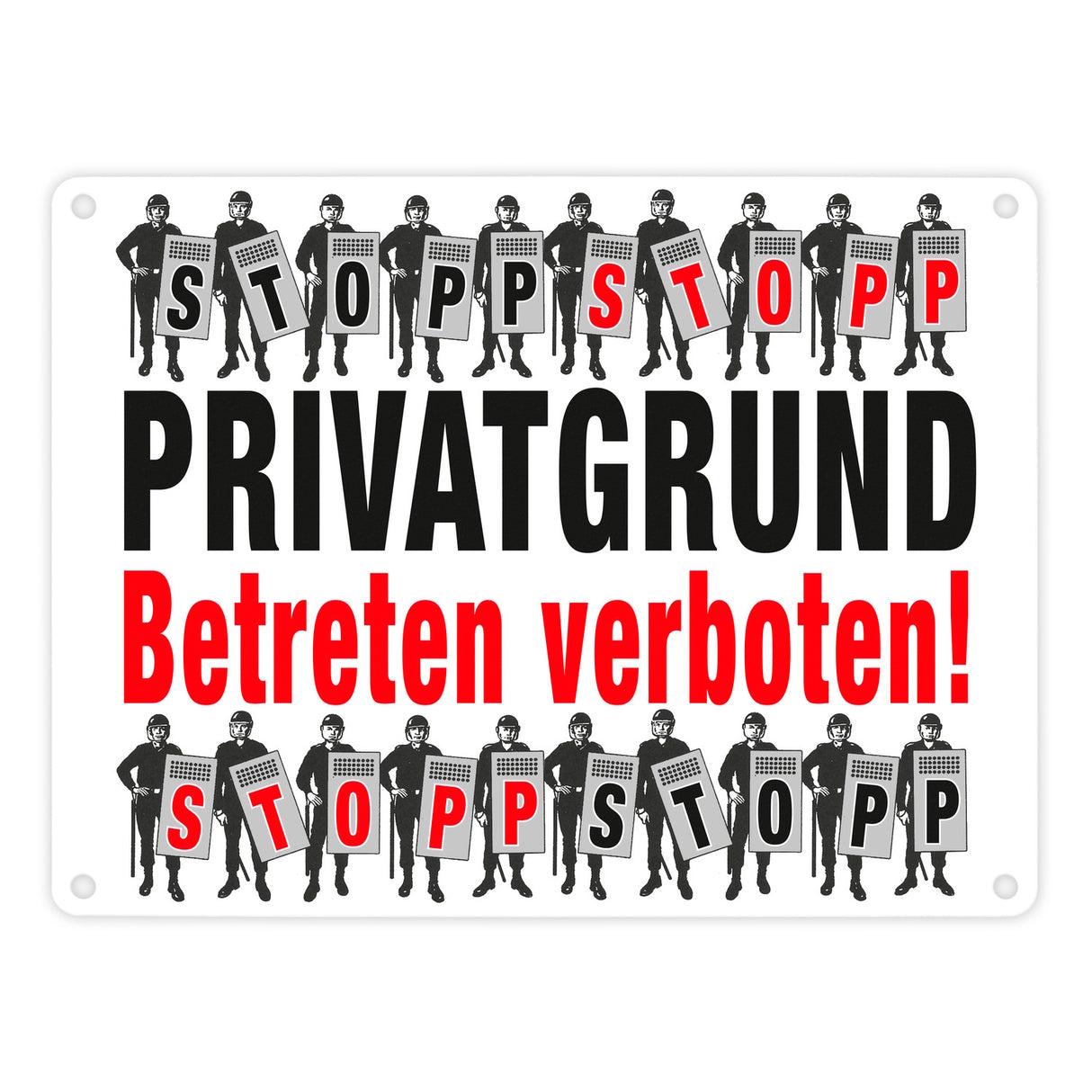 Privatgrund Metallschild in 15x20 cm mit Spruch Betreten verboten