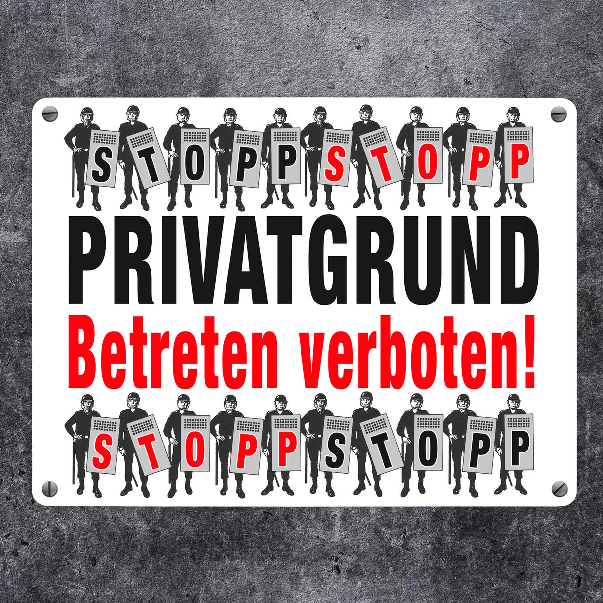 Privatgrund Metallschild in 15x20 cm mit Spruch Betreten verboten