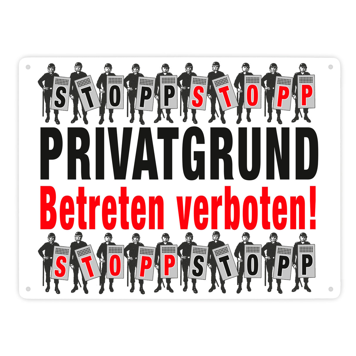 Privatgrund Metallschild in 15x20 cm mit Spruch Betreten verboten
