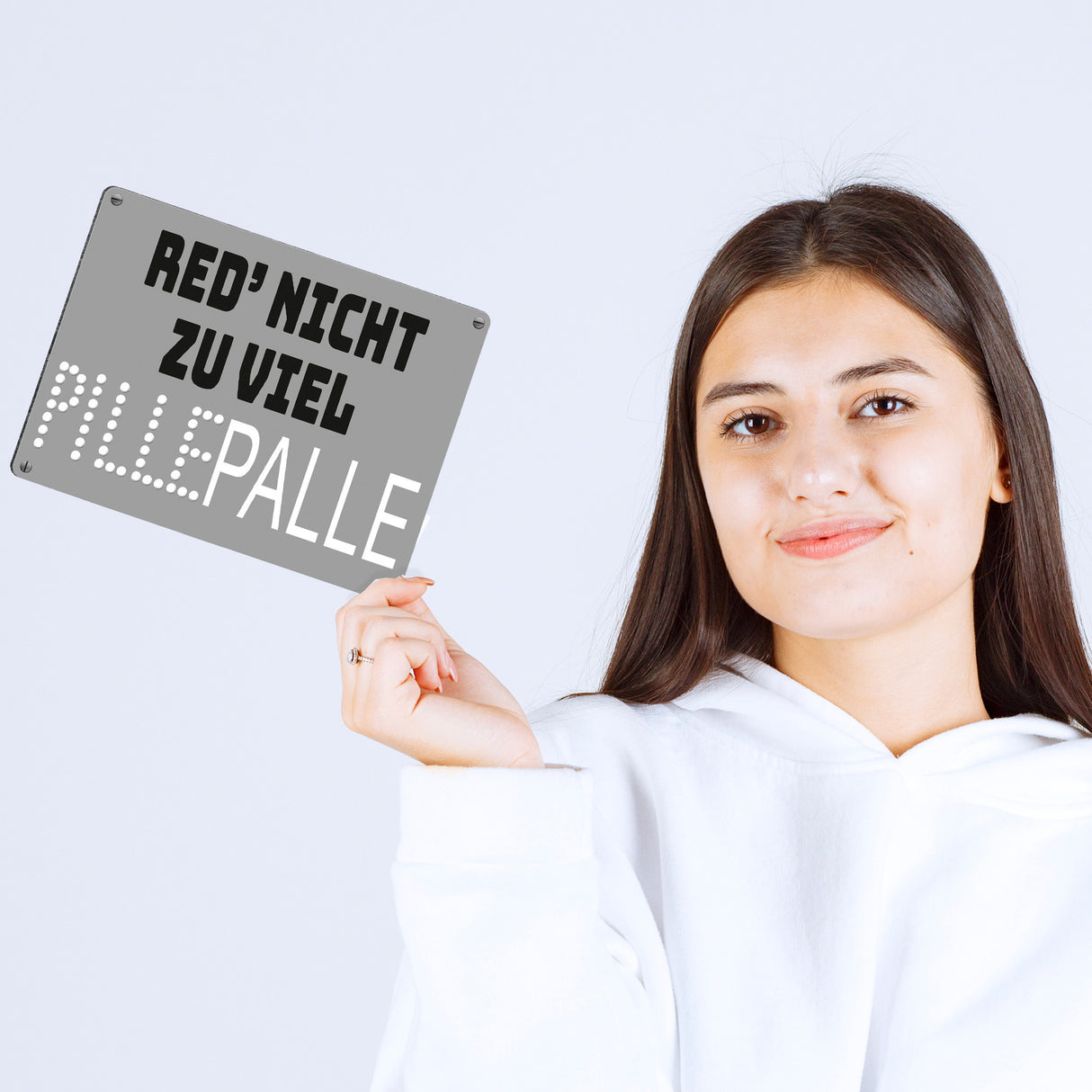 Pillepalle Metallschild in 15x20 cm mit Spruch Red nicht zu viel