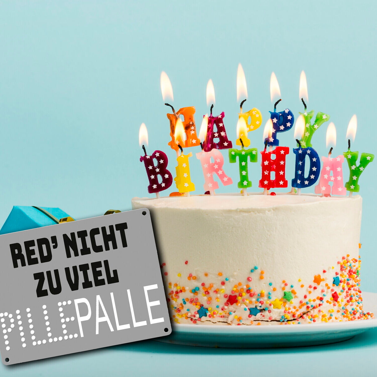 Pillepalle Metallschild in 15x20 cm mit Spruch Red nicht zu viel