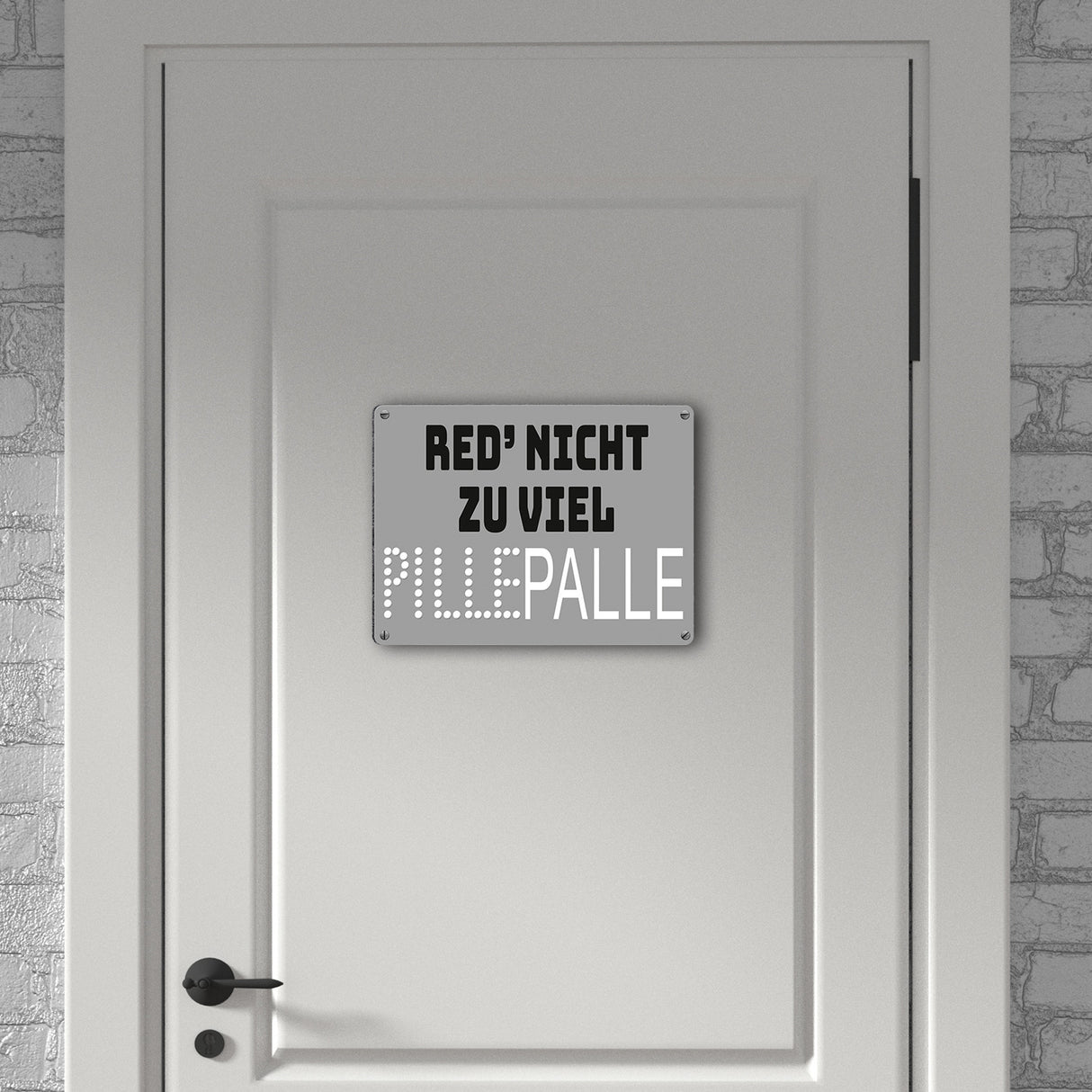 Pillepalle Metallschild in 15x20 cm mit Spruch Red nicht zu viel