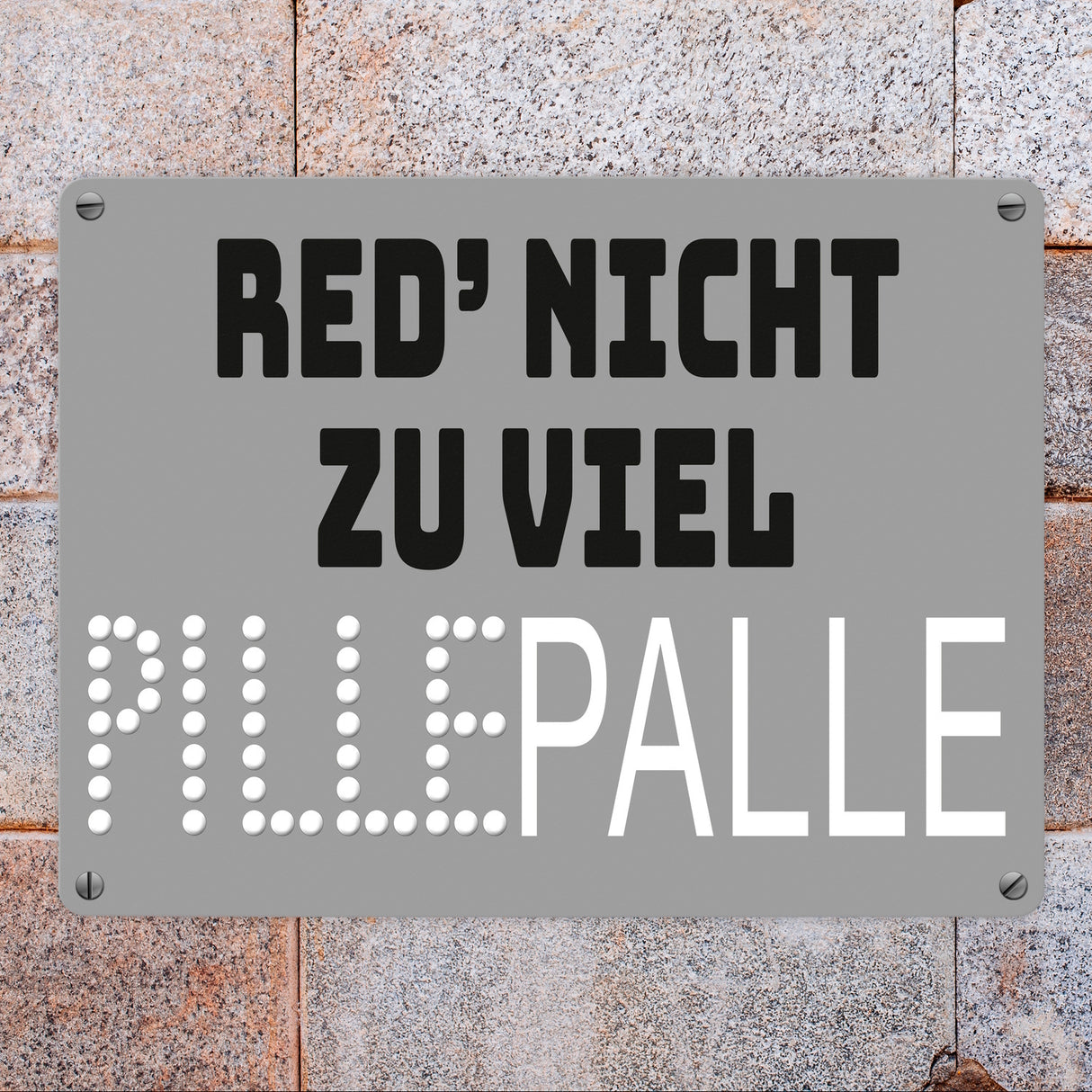 Pillepalle Metallschild in 15x20 cm mit Spruch Red nicht zu viel