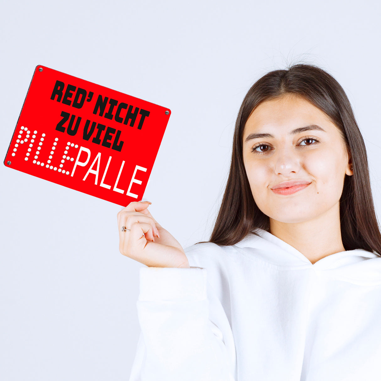 Pillepalle Metallschild in 15x20 cm mit Spruch Red nicht zu viel