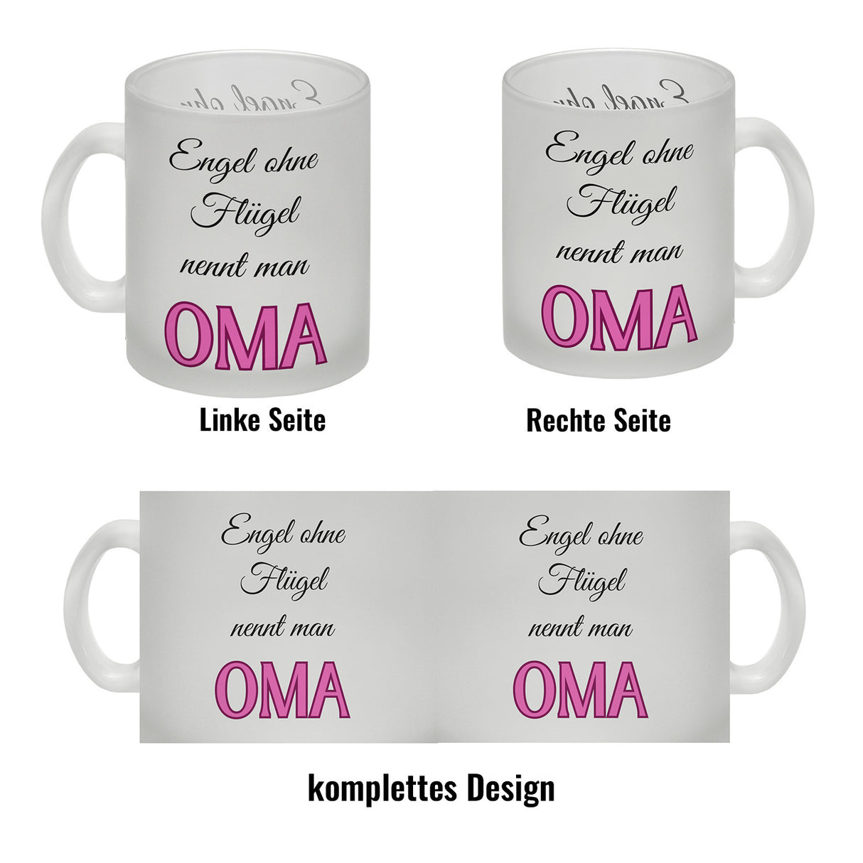 Oma Kaffeebecher mit Spruch Engel ohne Flügel nennt man Oma