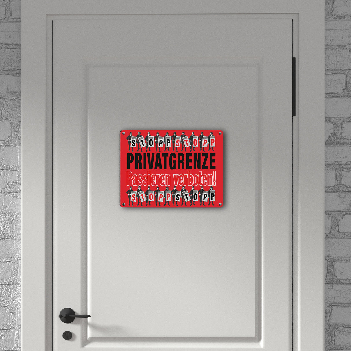 Privatgrenze Metallschild in 15x20 cm mit Spruch Passieren verboten