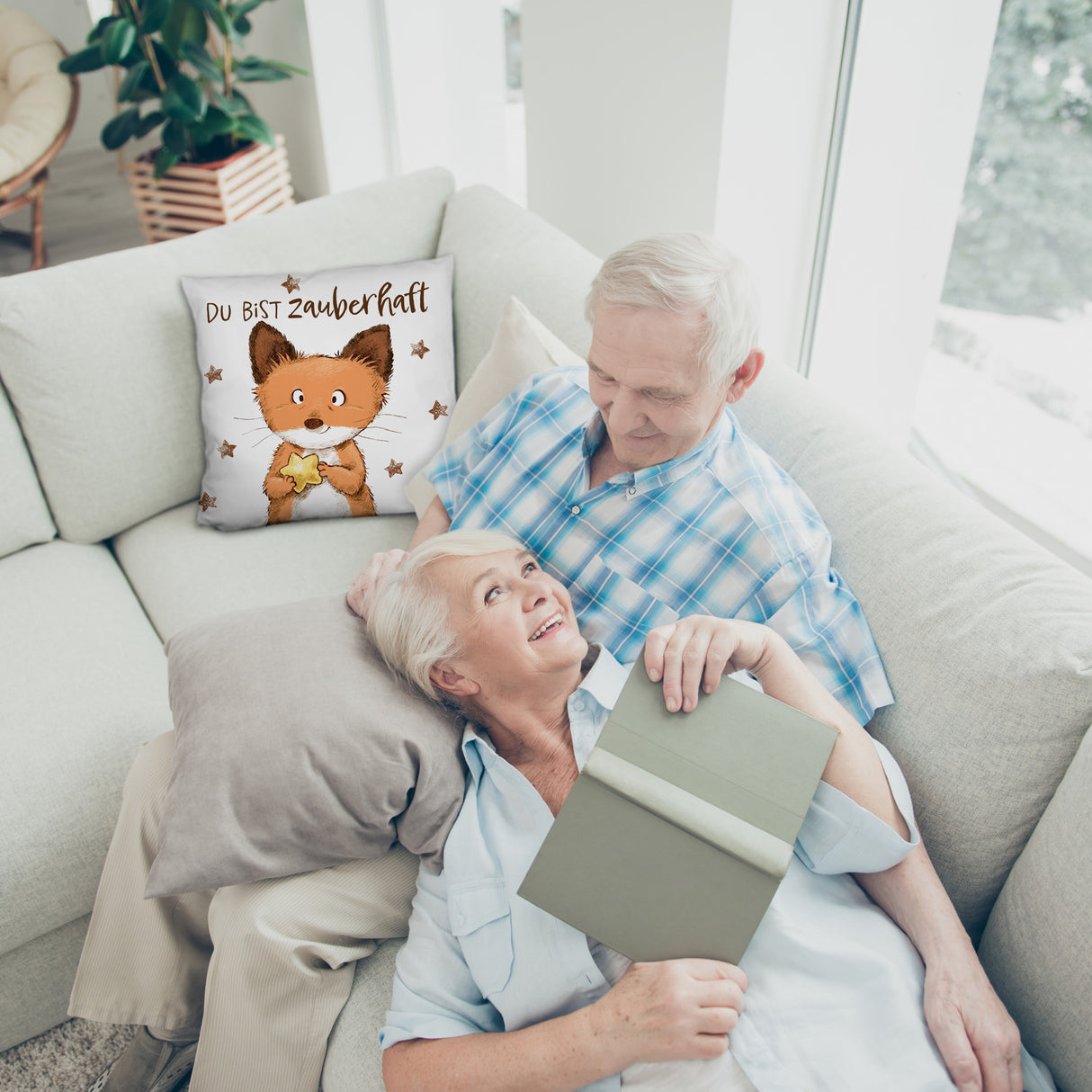 Fuchs Kissen mit Spruch Du bist zauberhaft