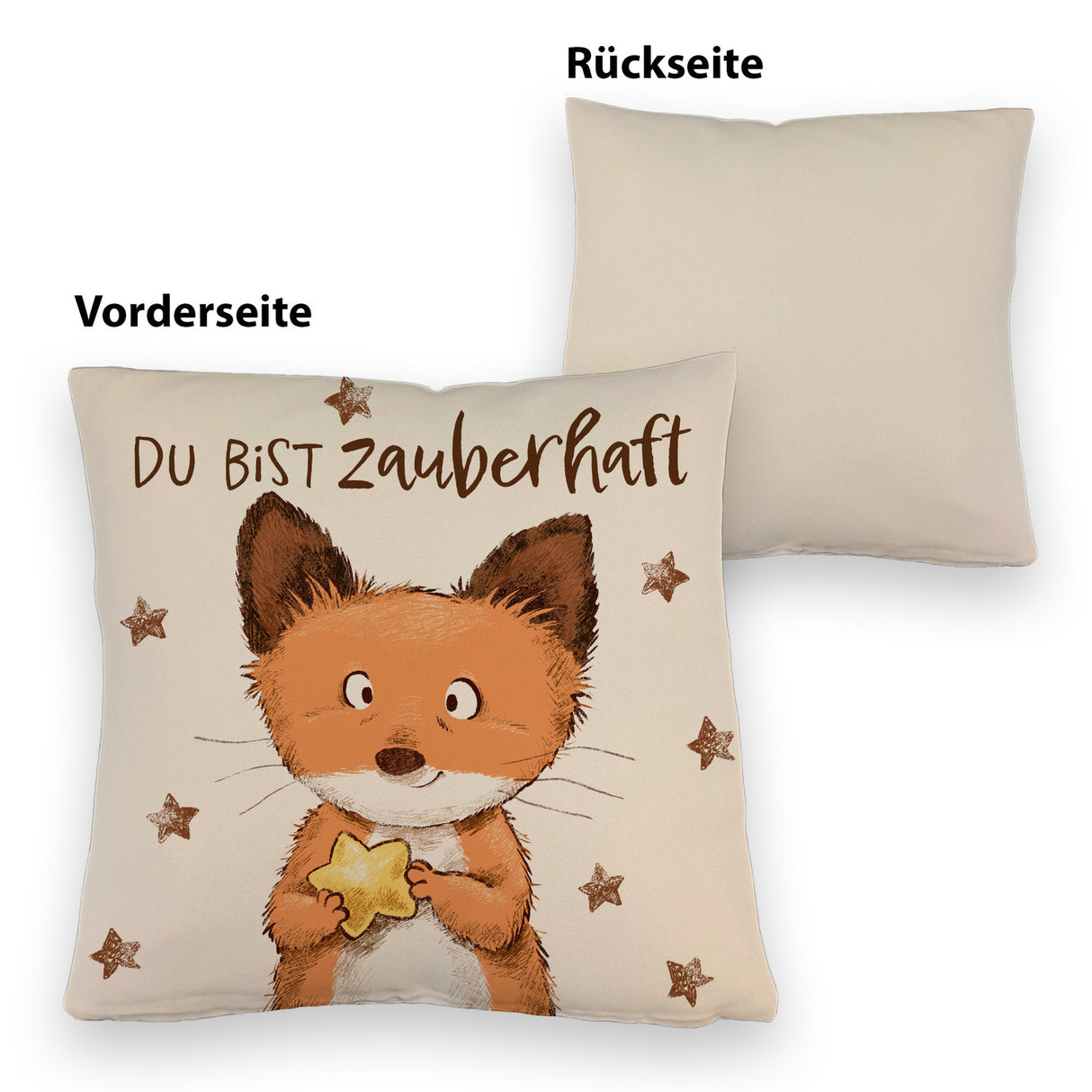 Fuchs Kissen mit Spruch Du bist zauberhaft
