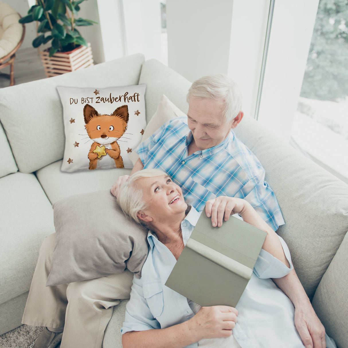 Fuchs Kissen mit Spruch Du bist zauberhaft
