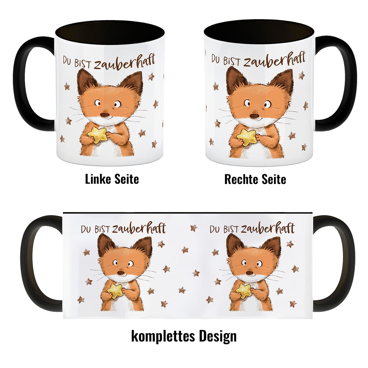 Fuchs Kaffeebecher mit Spruch Du bist zauberhaft