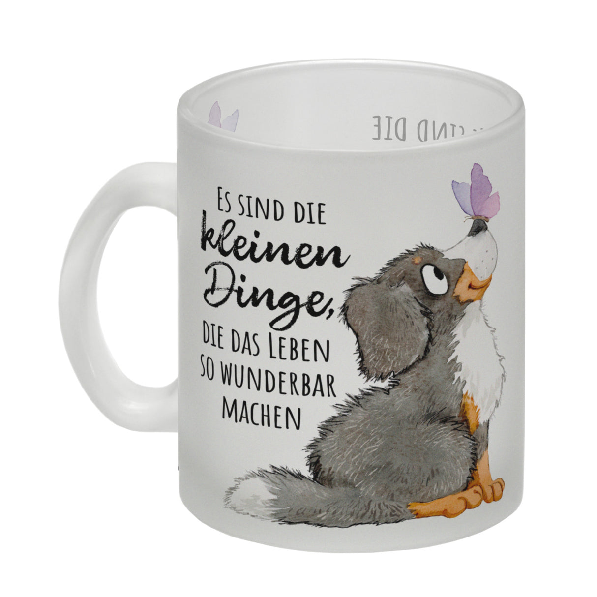 Hund Kaffeebecher mit Spruch Die kleinen Dinge machen das Leben so wunderbar