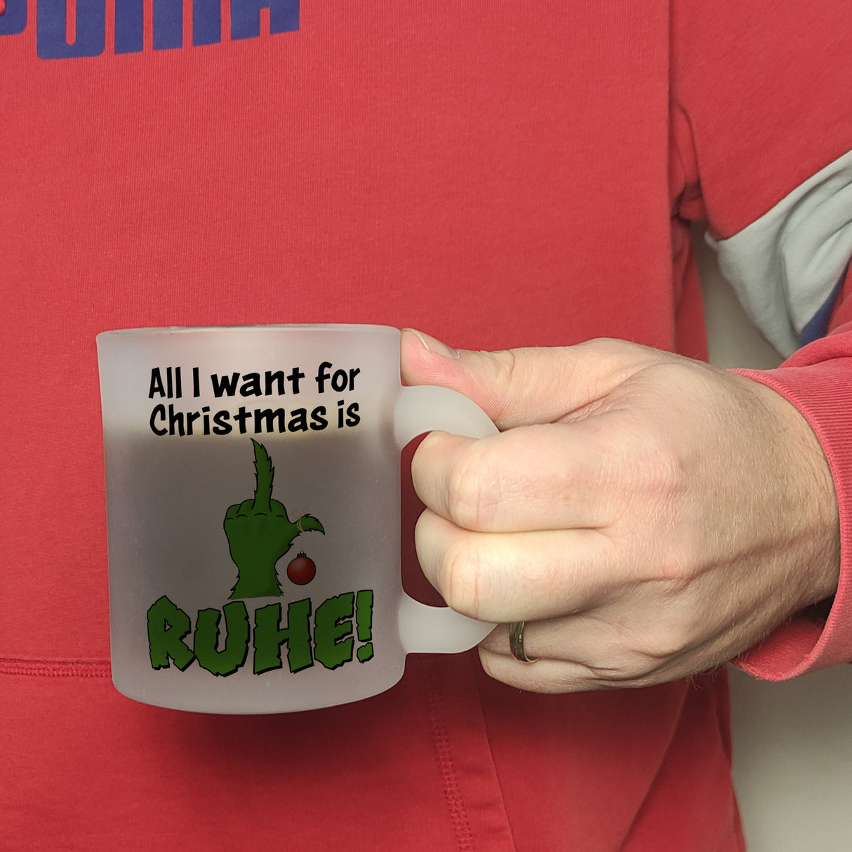 Weihnachtsmuffel Kaffeebecher mit Spruch All I want for Christmas is Ruhe