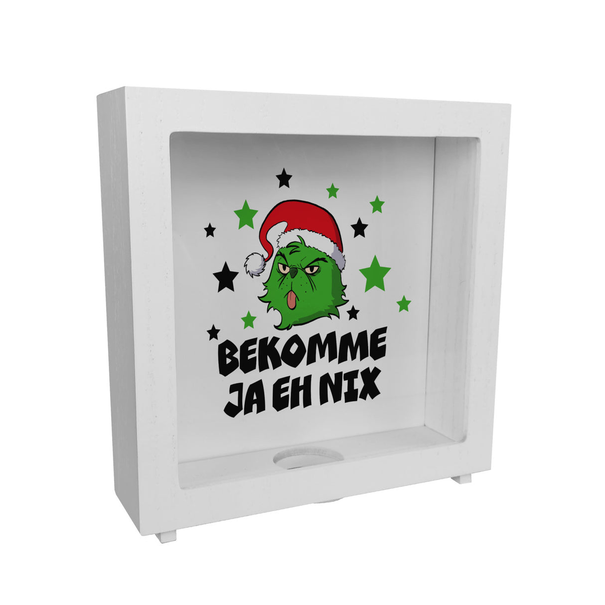 Weihnachtsmuffel Spardose mit Spruch Bekomme ja eh nix