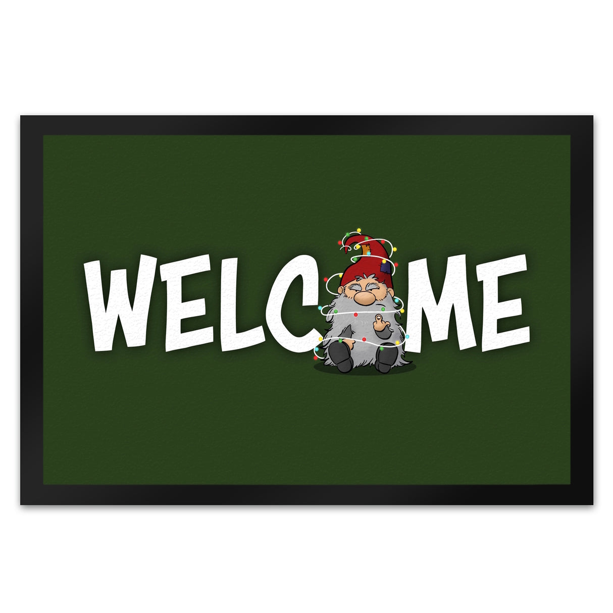 Grimmiger Wichtel Fußmatte in 35x50 cm mit Spruch Welcome