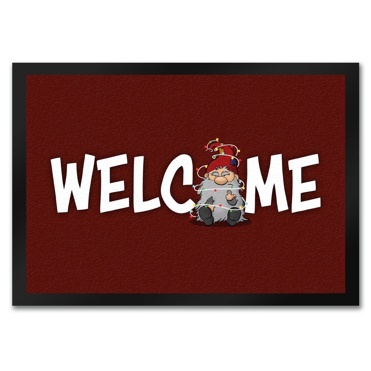 Grimmiger Wichtel Fußmatte in 35x50 cm mit Spruch Welcome
