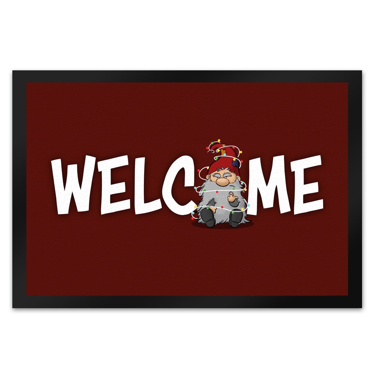 Grimmiger Wichtel Fußmatte in 35x50 cm mit Spruch Welcome
