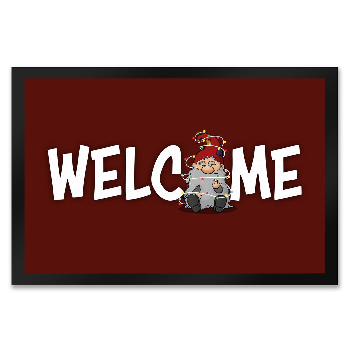Grimmiger Wichtel Fußmatte in 35x50 cm mit Spruch Welcome