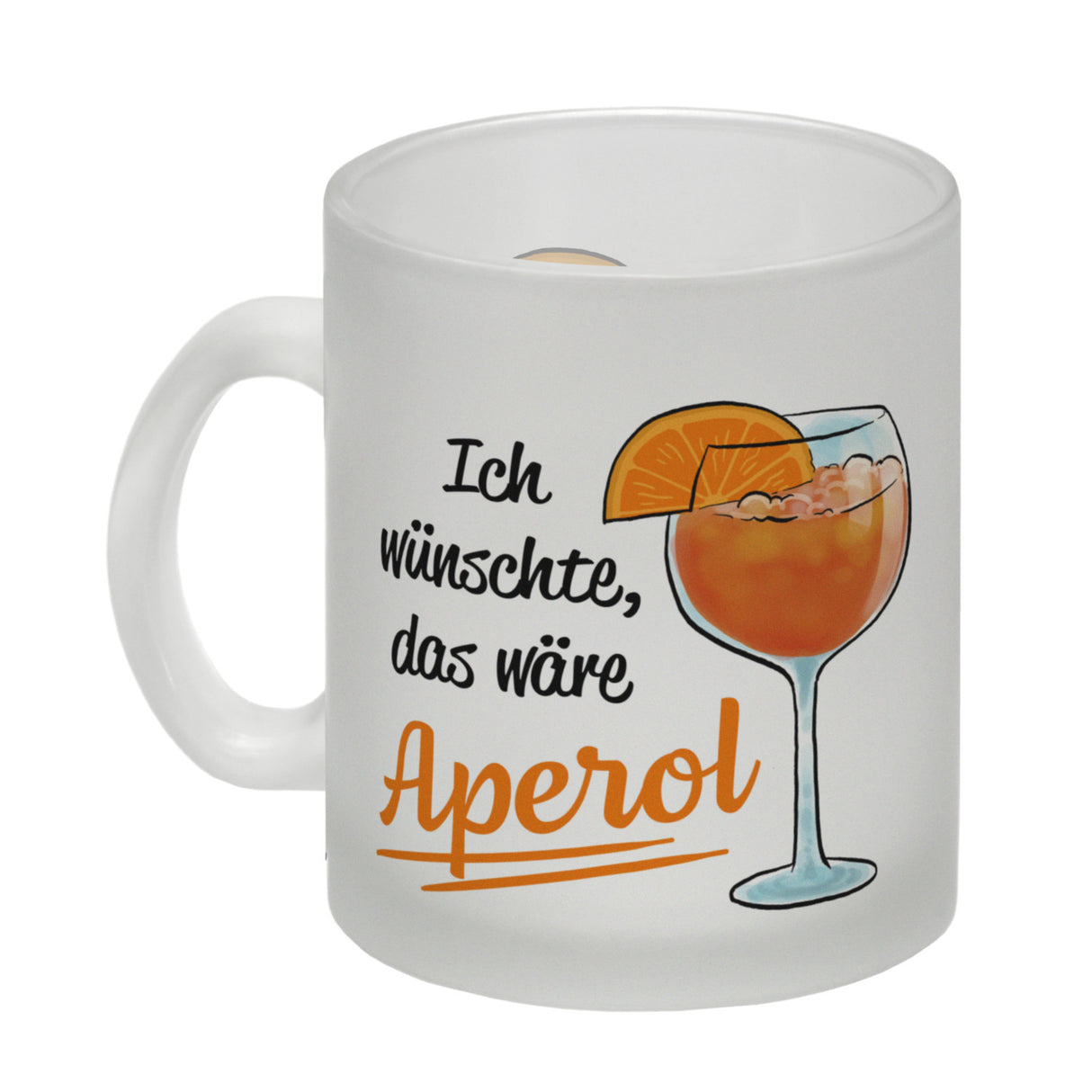 Cocktail Kaffeebecher mit Spruch Ich wünschte das wäre Aperol