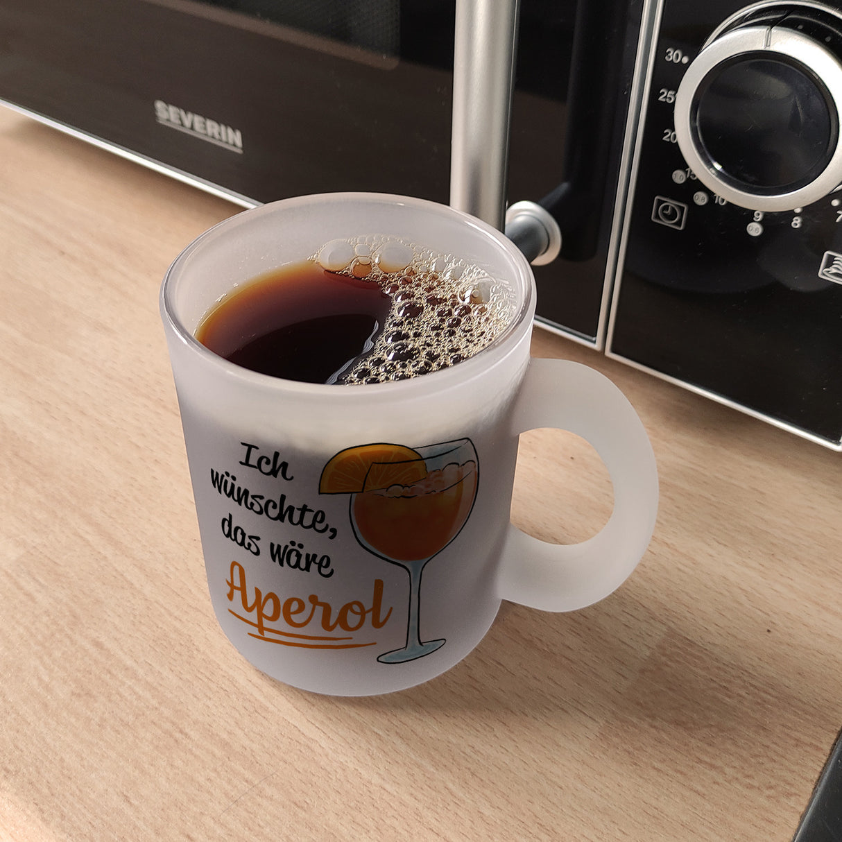 Cocktail Kaffeebecher mit Spruch Ich wünschte das wäre Aperol