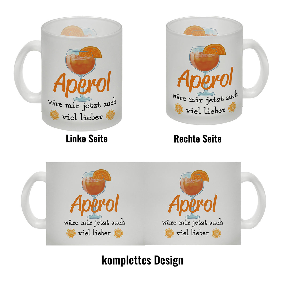 Cocktail Kaffeebecher mit Spruch Aperol wäre mir jetzt auch viel lieber