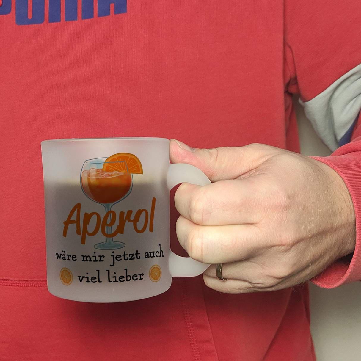 Cocktail Kaffeebecher mit Spruch Aperol wäre mir jetzt auch viel lieber