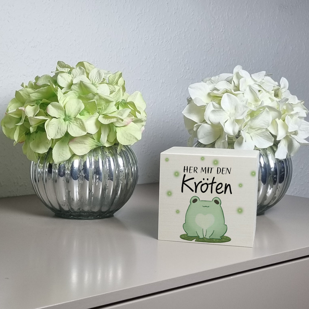 Frosch Spardose mit Spruch Her mit den Kröten