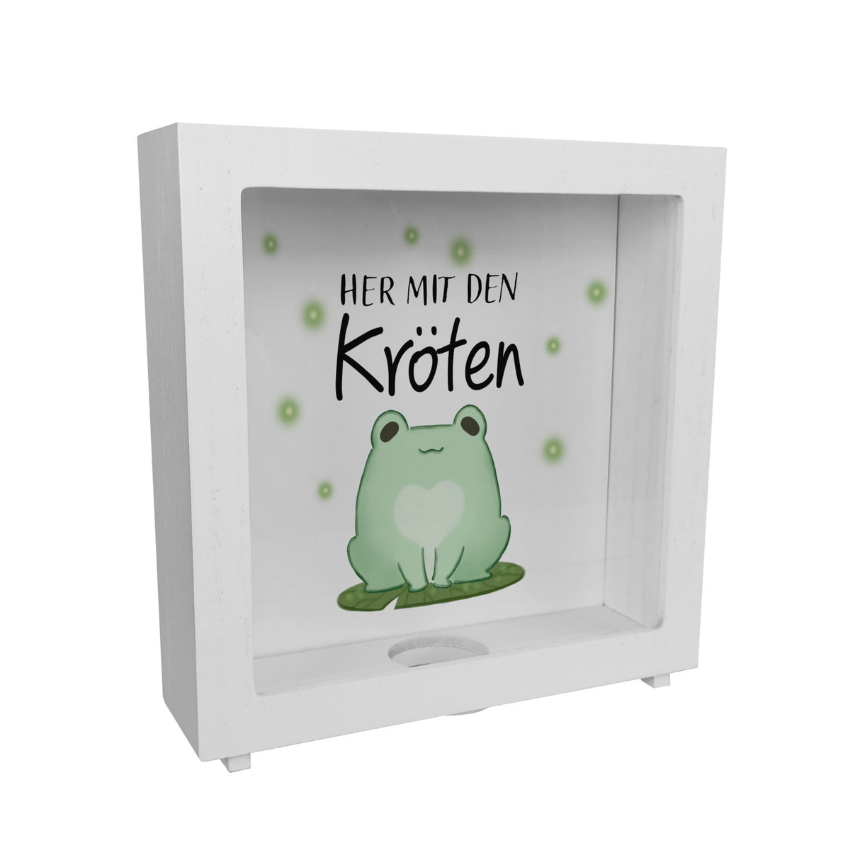 Frosch Spardose mit Spruch Her mit den Kröten