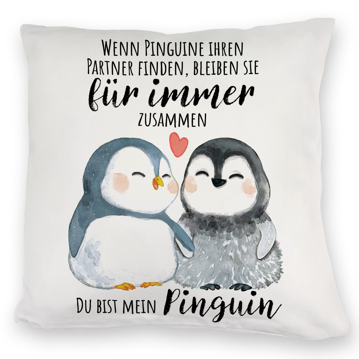 Pinguinpärchen Kissen mit Spruch Du bist mein Pinguin