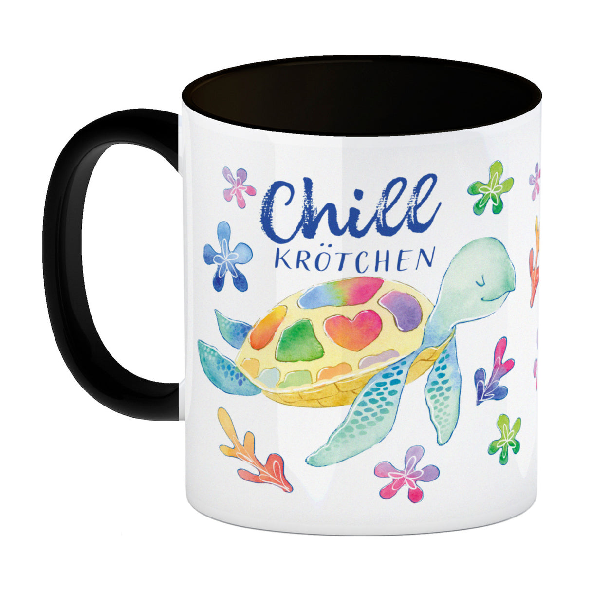 Schildkröte Kaffeebecher mit Spruch Chillkrötchen