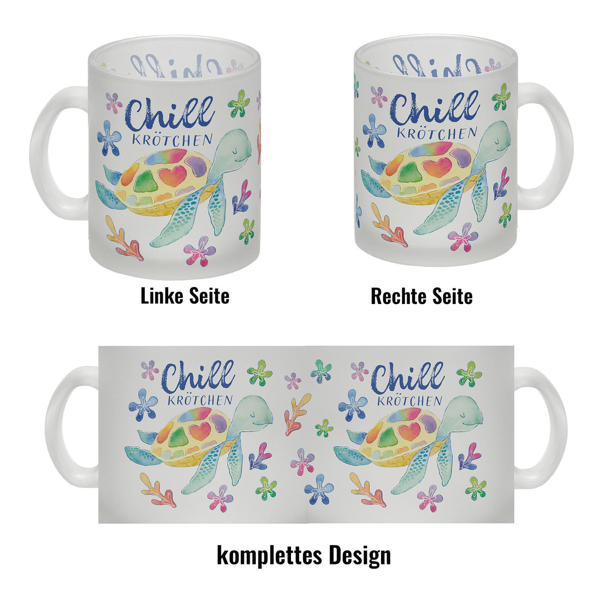 Schildkröte Kaffeebecher mit Spruch Chillkrötchen