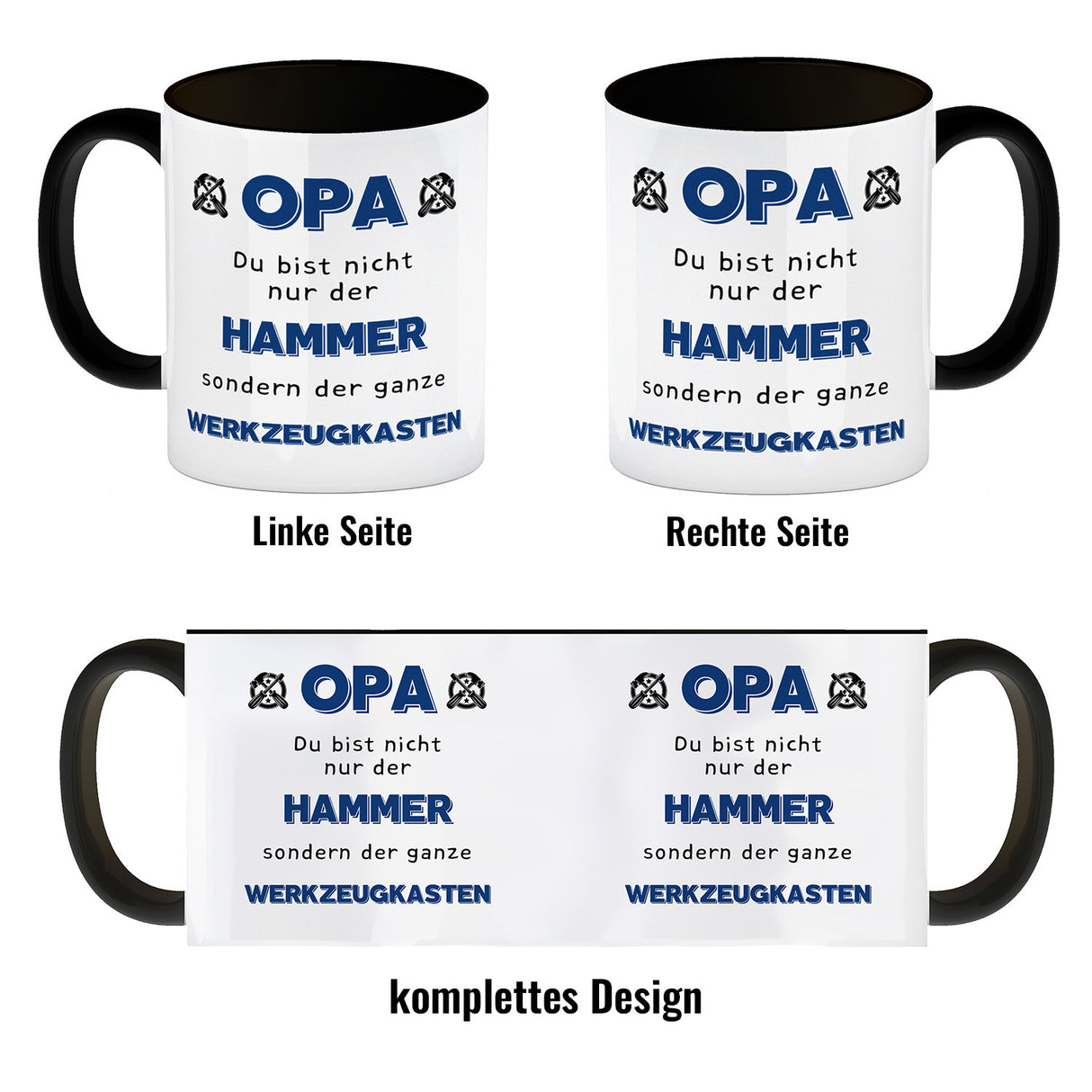 Opa Kaffeebecher mit Spruch Du bist nicht nur der Hammer
