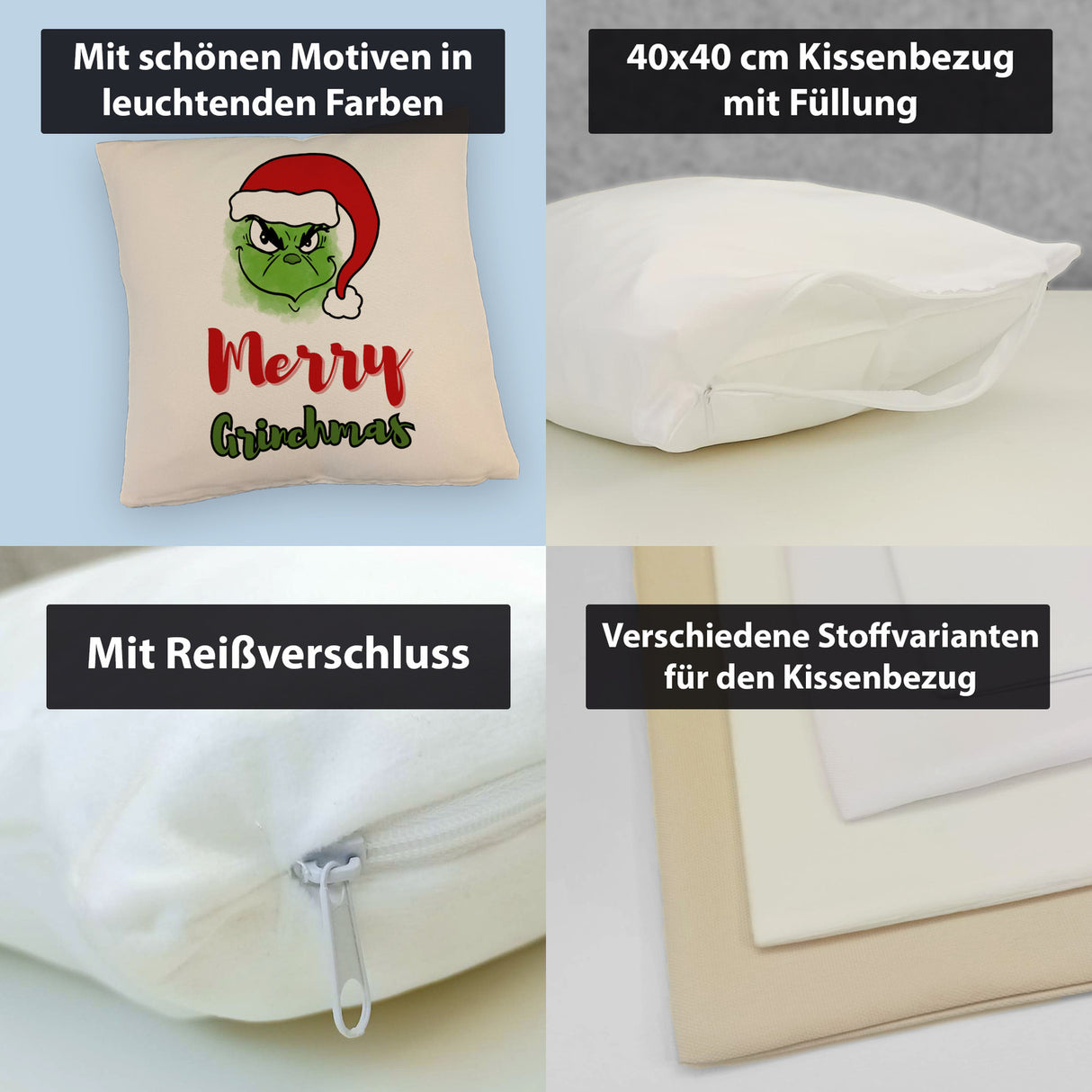 Merry Grinchmas Weihnachtsmuffel Kissen
