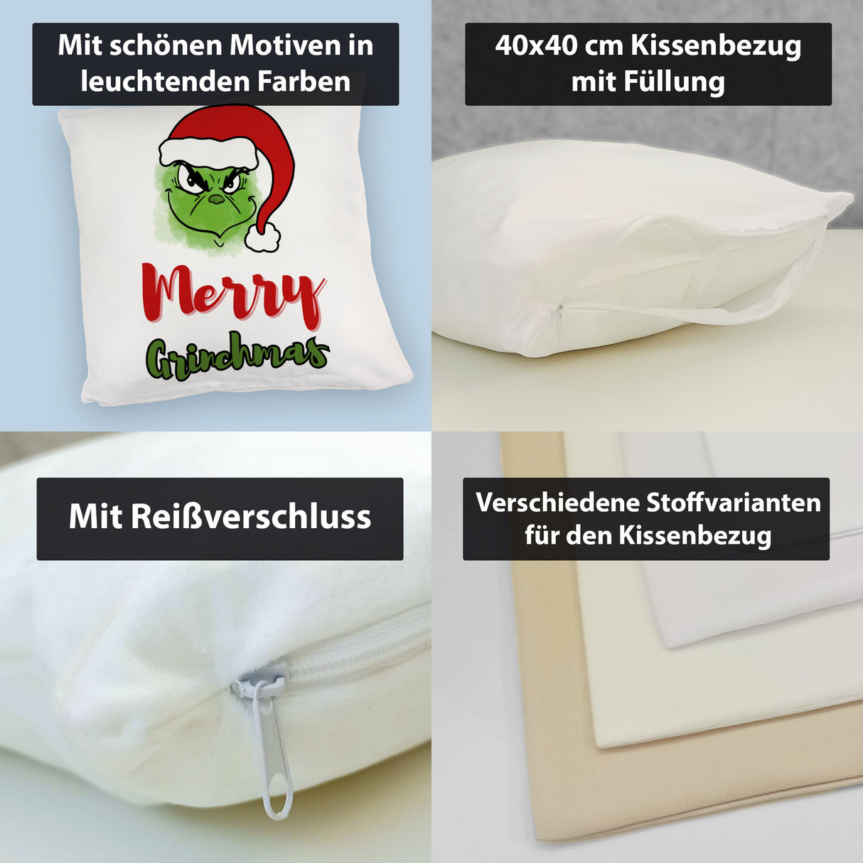 Merry Grinchmas Weihnachtsmuffel Kissen
