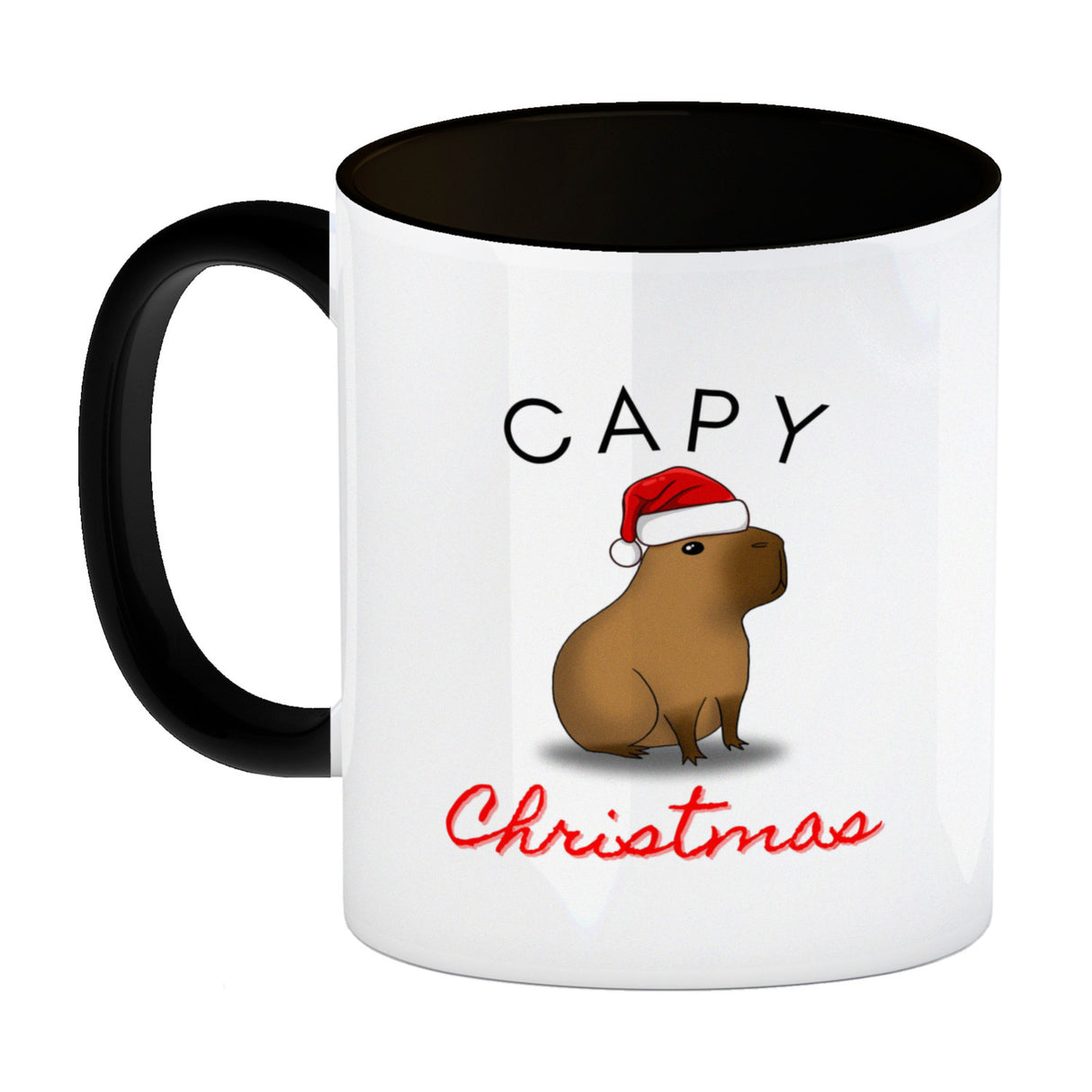 Weihnachts-Capybara Kaffeebecher mit Spruch Capy Christmas