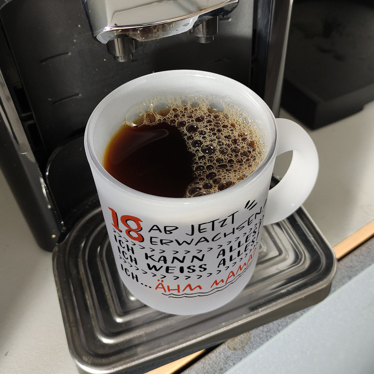 18. Geburtstag Kaffeebecher mit Spruch Ich kann alles - ähm Mama?