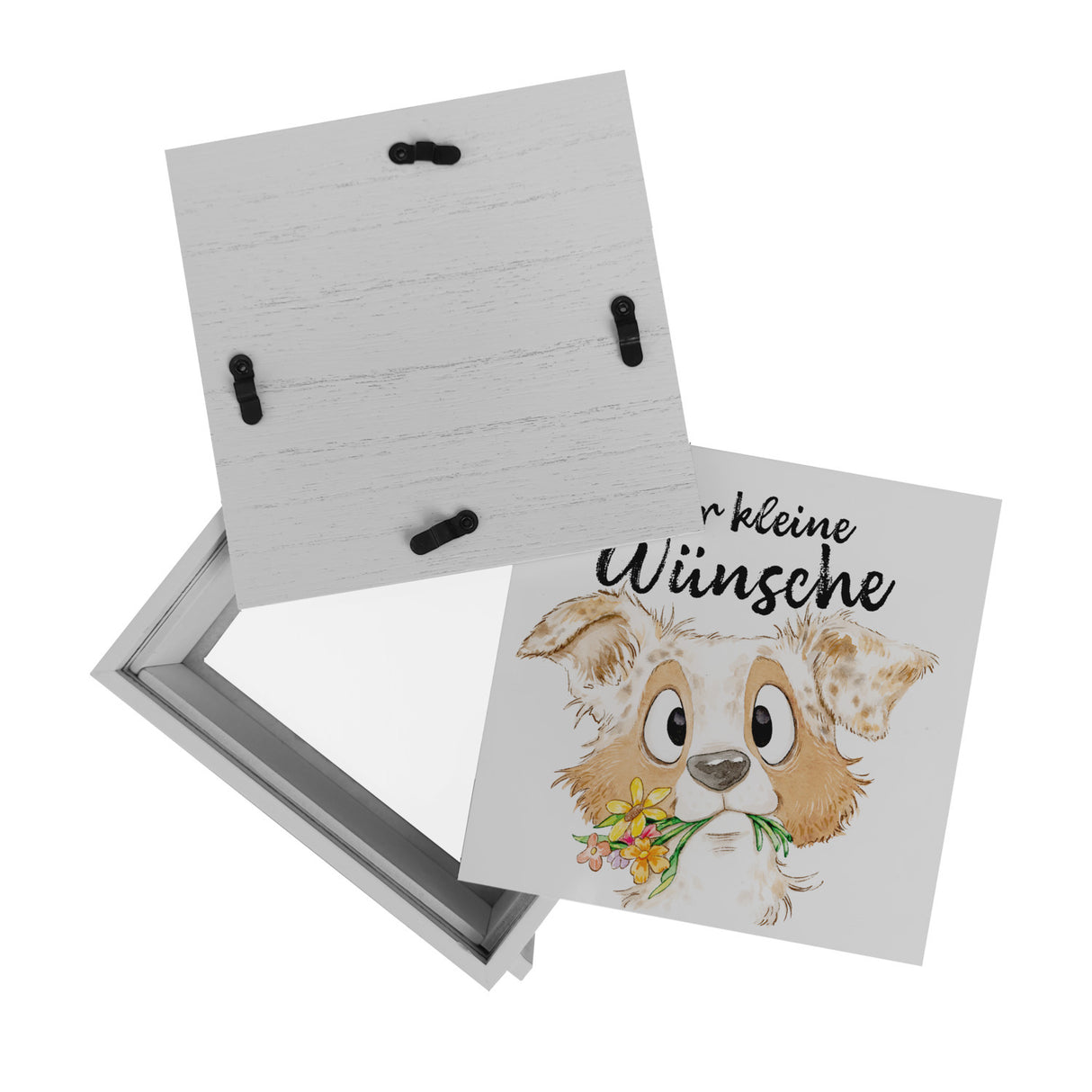 Hund Spardose mit Spruch Für kleine Wünsche