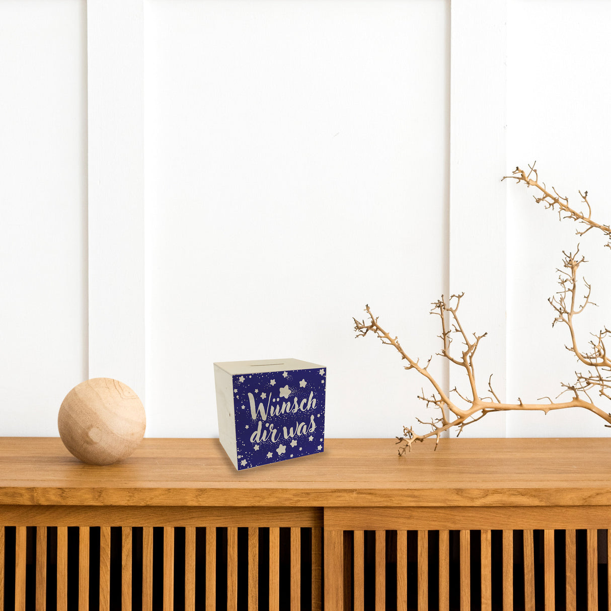 Sternenhimmel Spardose mit Spruch Wünsch dir was