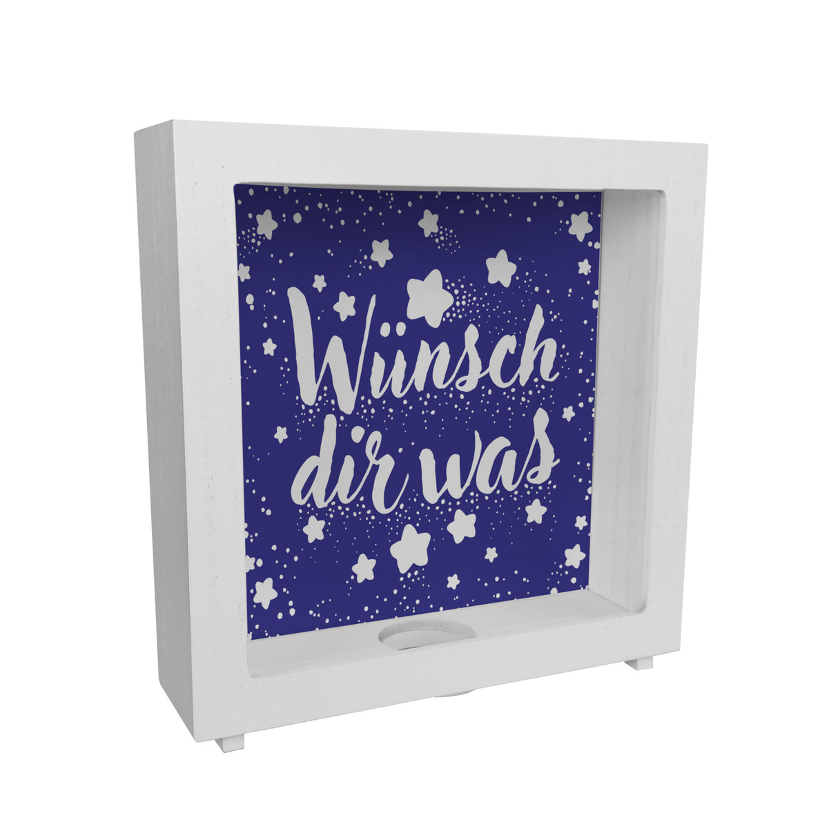 Sternenhimmel Spardose mit Spruch Wünsch dir was