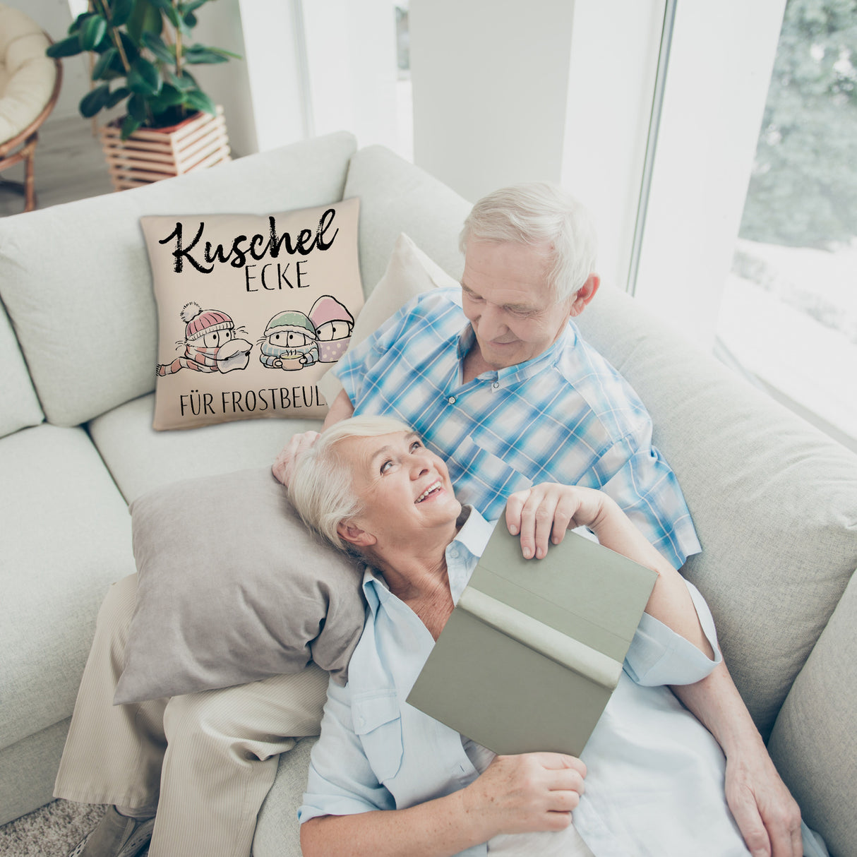 Frostbeule Kissen mit Spruch Kuschelecke für Frostbeulen