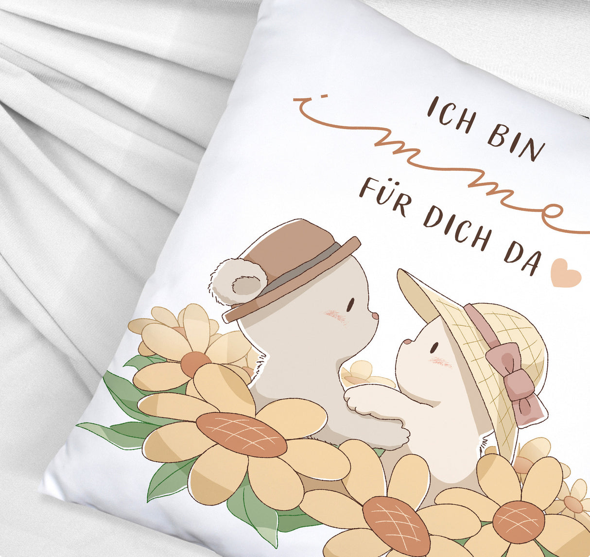Bären Kissen mit Spruch Ich bin immer für dich da