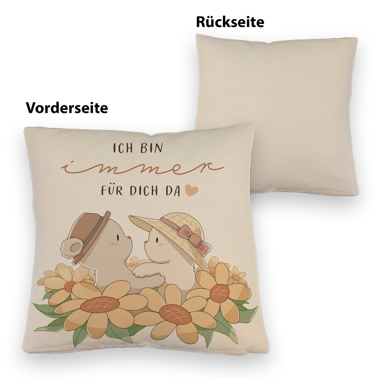 Bären Kissen mit Spruch Ich bin immer für dich da