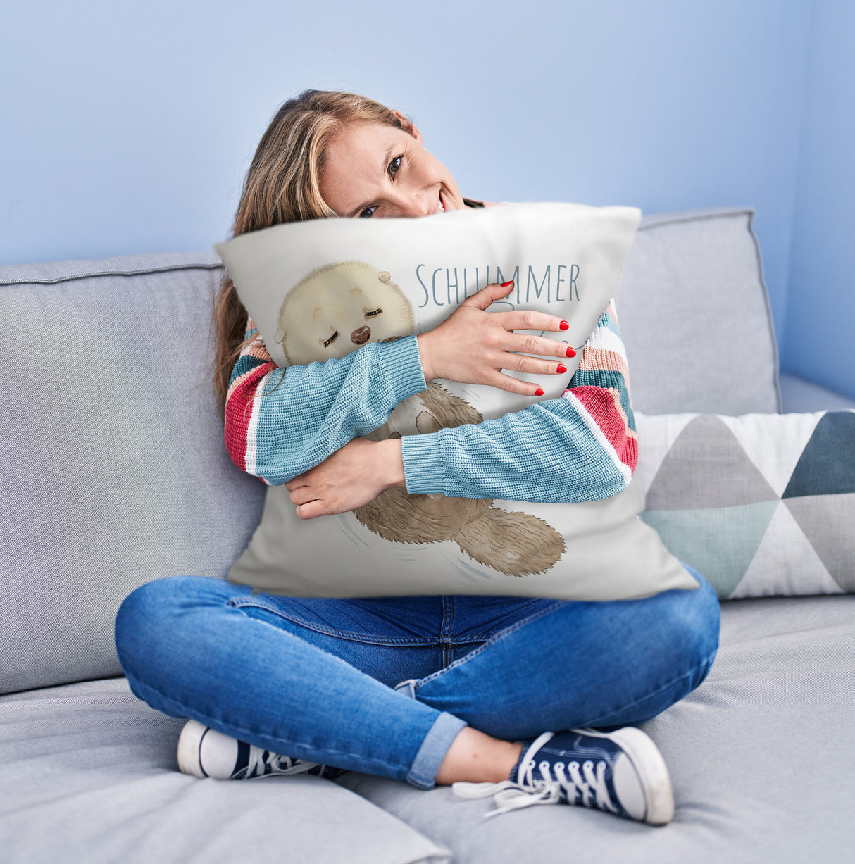 Otter Kissen mit Spruch Schlummerecke