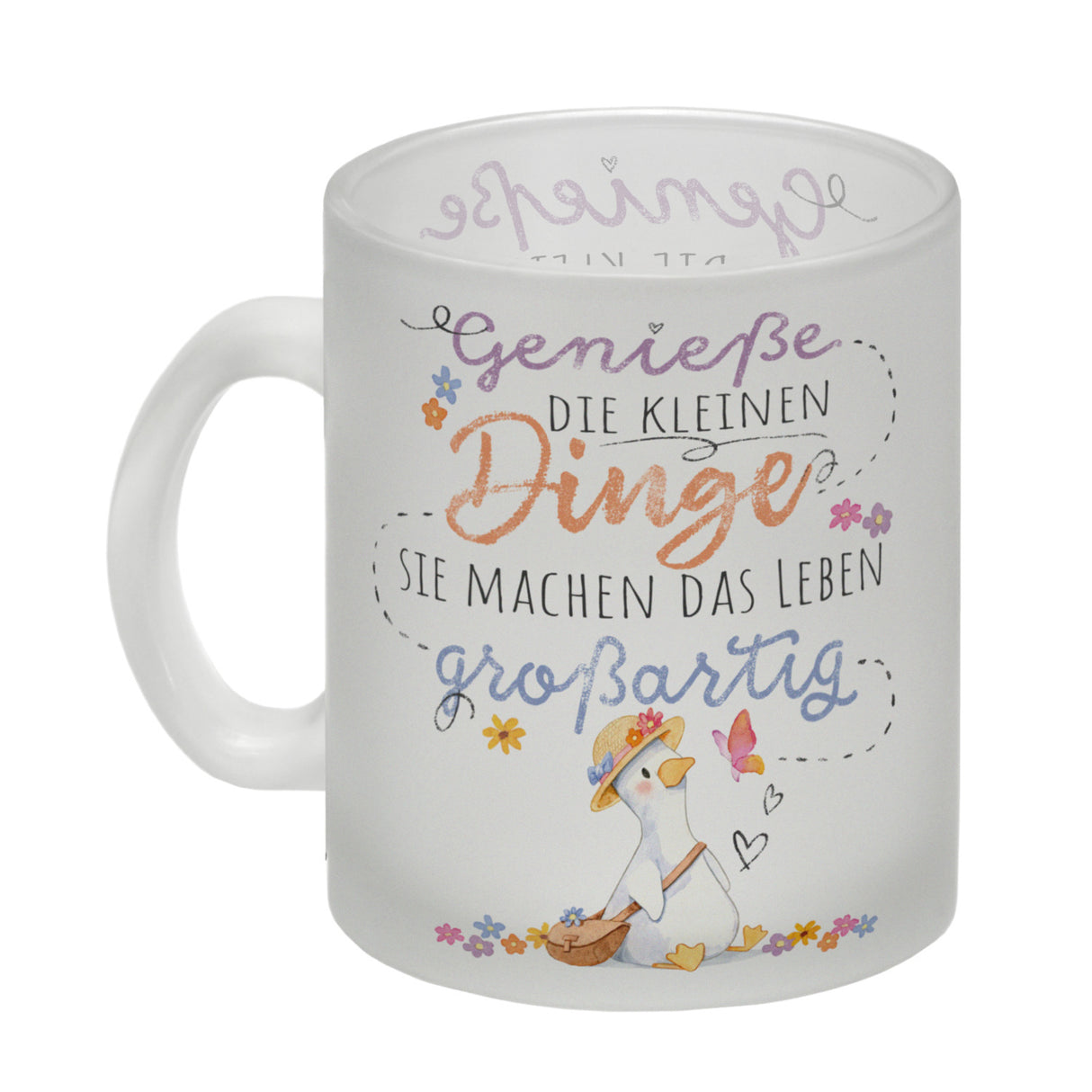 Gans Kaffeebecher mit Spruch Kleine Dinge machen Leben großartig
