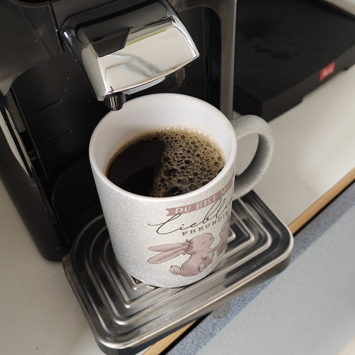 Hasen Kaffeebecher mit Spruch Du bist meine Lieblingsfreundin