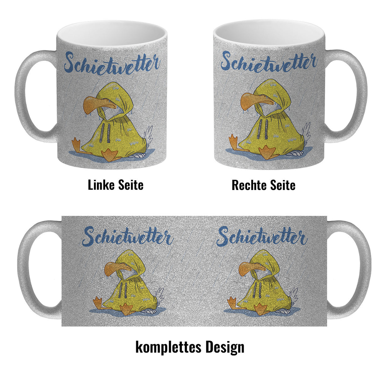 Möwe Kaffeebecher mit Spruch Schietwetter